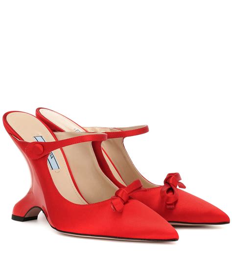 prada red satin pumps|Prada pumps and ballerinas.